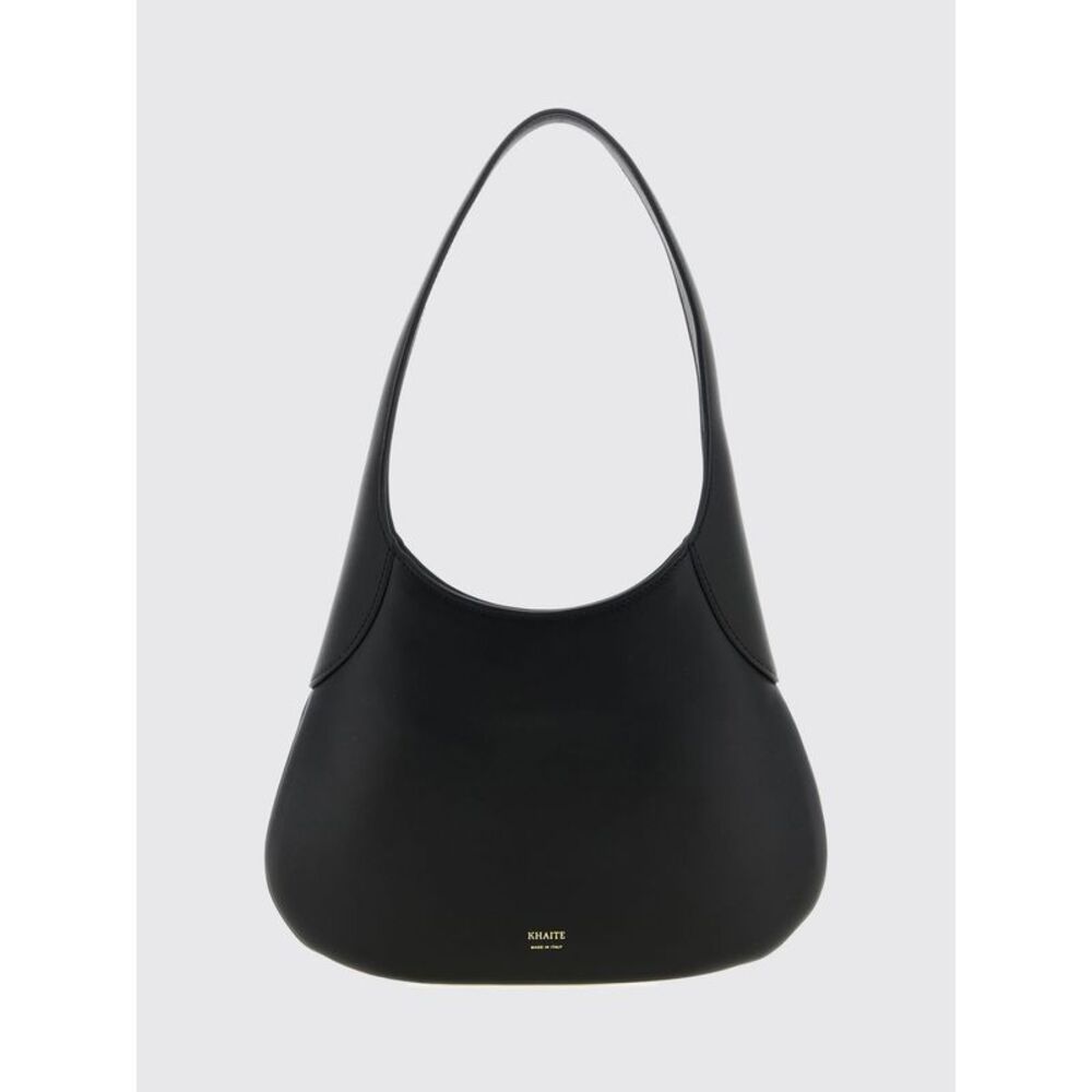 Khaite Joan Smooth Calfskin Leather Shoulder Bag With Laminated Logo